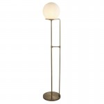 Sphere - White Glass & Antique Brass Floor Lamp Sphere - White Glass & Antique Brass Floor Lamp