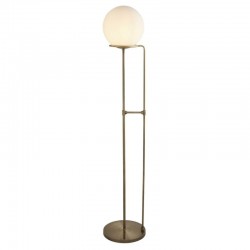 Sphere - White Glass & Antique Brass Floor Lamp