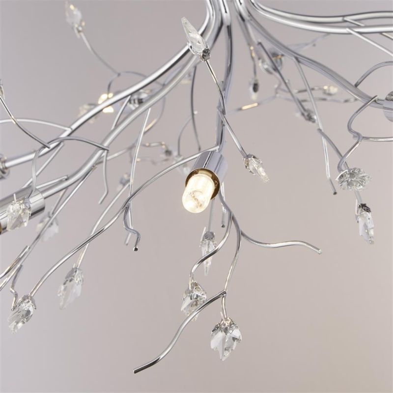 Searchlight-8110-10CC - Astbury - Chrome 8 Light Centre Fitting with Crystal Leaves