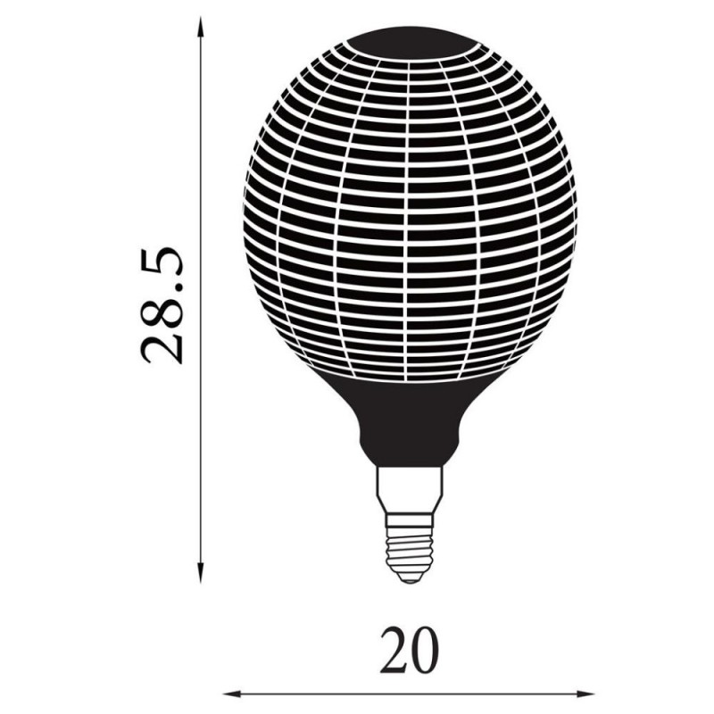 Searchlight-81200BK - Searchlight - E27 Dimmable Black Pattern Big Globe Bulb 4W - 100 lm