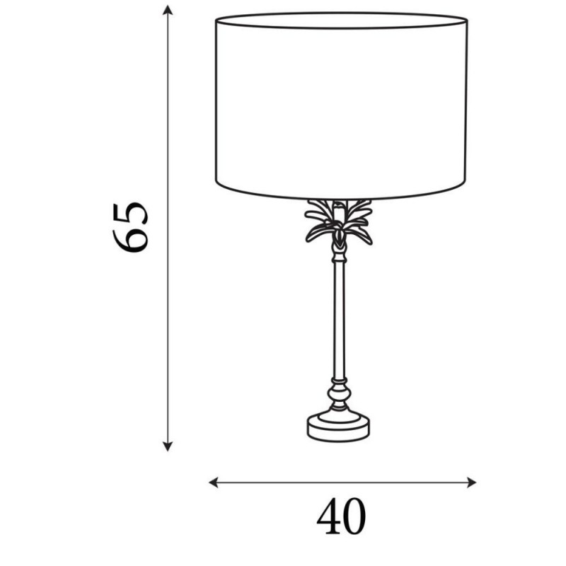 Searchlight-81212BK - Palm - Satin Brass Table Lamp with Black & Gold Velvet Shade
