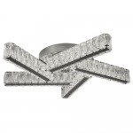 Clover - Chrome 5 Light LED Flush with Crystal