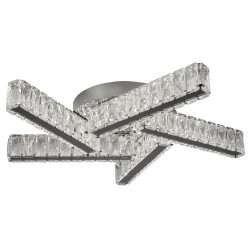 Clover - Chrome 5 Light LED Flush with Crystal