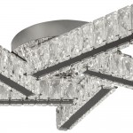 Clover - Chrome 5 Light LED Flush with Crystal