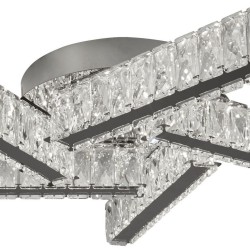 Clover - Chrome 5 Light LED Flush with Crystal