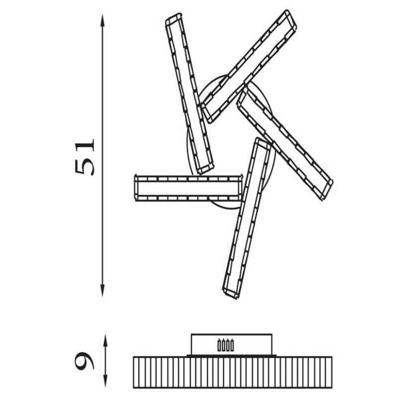 Searchlight-8125-5CC - Clover - Chrome 5 Light LED Flush with Crystal