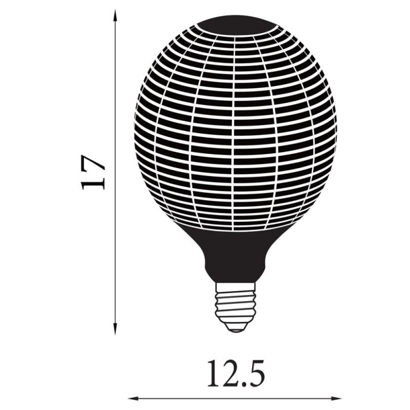 Searchlight-81250BK - Searchlight - E27 Dimmable Black Pattern Small Globe Bulb 4W - 100 lm