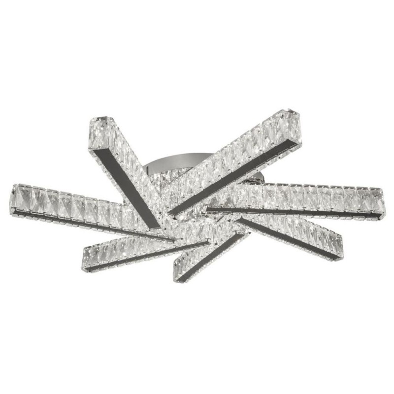 Searchlight-8127-7CC - Clover - Chrome 7 Light LED Flush with Crystal