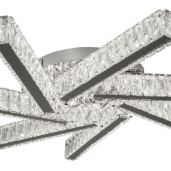 Clover - Chrome 7 Light LED Flush with Crystal