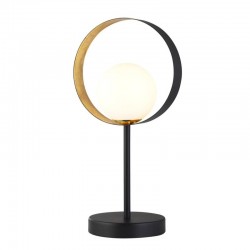 Orbital - Opal Glass Shade & Black, Gold Leaf Table Lamp Orbital - Opal Glass Shade & Black, Gold Leaf Table Lamp