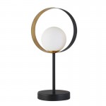 Orbital - Opal Glass Shade & Black, Gold Leaf Table Lamp Orbital - Opal Glass Shade & Black, Gold Leaf Table Lamp