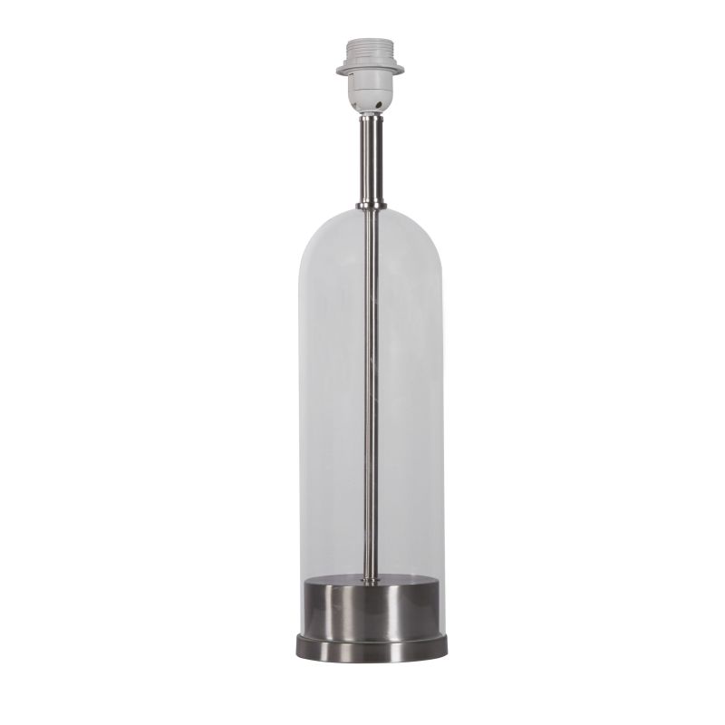 Searchlight-81711SN - Oxford - Base Only - Satin Nickel Table Lamp with Clear Glass