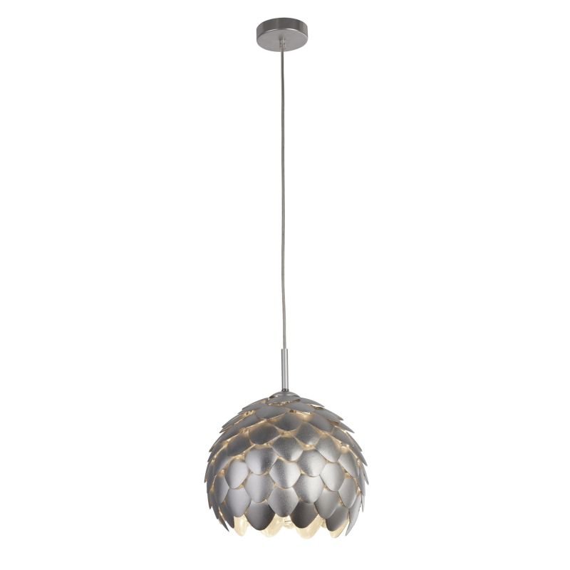 Ceiling Lights - Artichoke - Silver Metal 1 Light Hanging Pendant Searchlight-8190SI - Artichoke - Silver Metal 1 Light Hanging Pendant