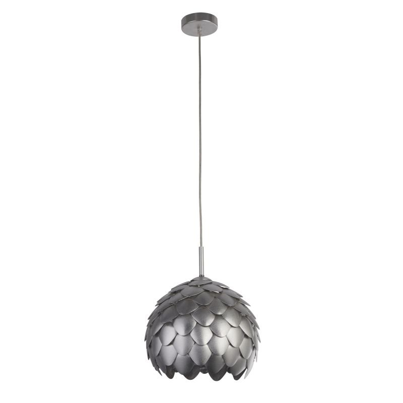 Ceiling Lights - Artichoke - Silver Metal 1 Light Hanging Pendant Searchlight-8190SI - Artichoke - Silver Metal 1 Light Hanging Pendant