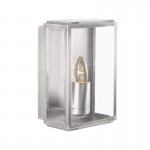 Box - Satin Silver with Clear Glass Lantern Wall Lamp Box - Satin Silver with Clear Glass Lantern Wall Lamp