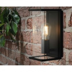 Bakerloo - Clear & Dark Grey Lantern Wall Lamp