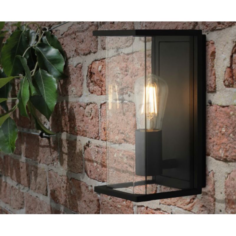 Searchlight-8208GY - Bakerloo - Clear & Dark Grey Lantern Wall Lamp