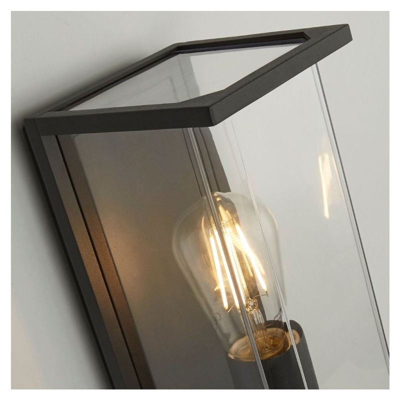 Searchlight-8208GY - Bakerloo - Clear & Dark Grey Lantern Wall Lamp