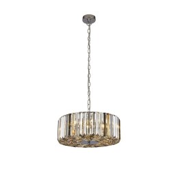 Chapeau - Chrome 5 Light Pendant with Clear, Smoky, Amber Crystal