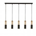 Merrygold - Black & Amber 5 Light over Island Fitting