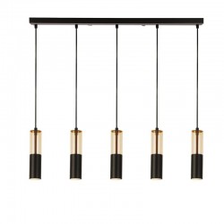 Merrygold - Black & Amber 5 Light over Island Fitting