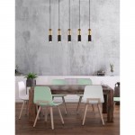 Merrygold - Black & Amber 5 Light over Island Fitting