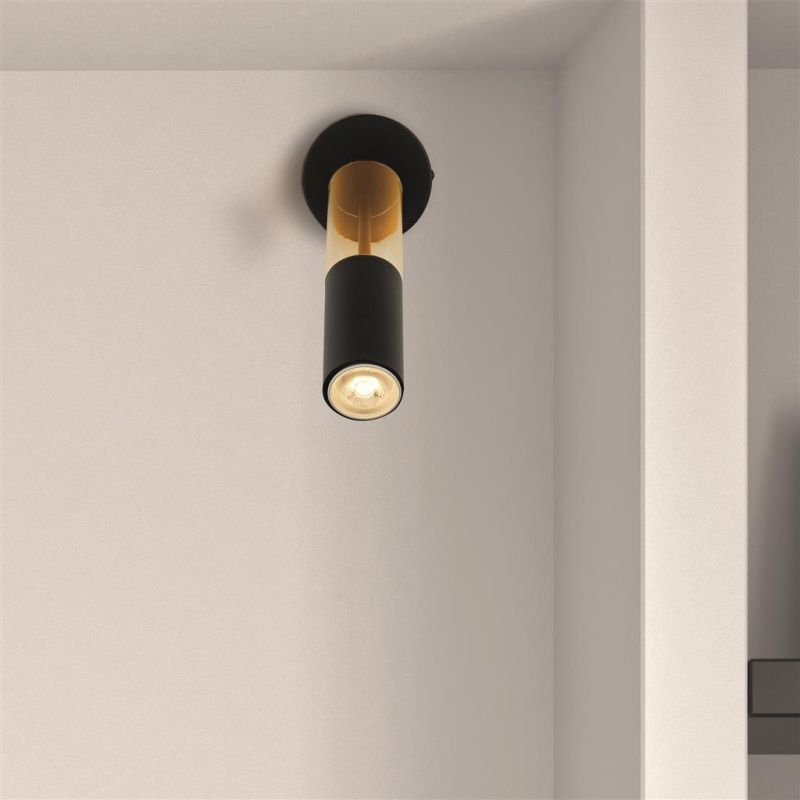 Searchlight-82122-1BK - Merrygold - Black & Amber Wall Lamp
