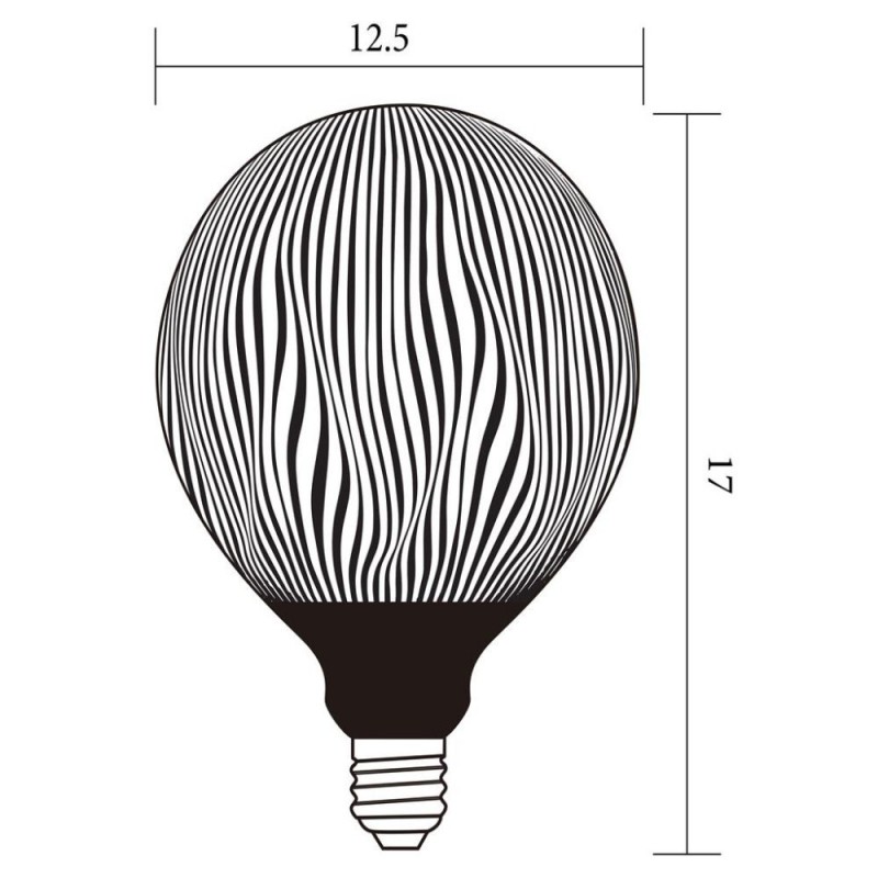 Searchlight-82200BK - Searchlight - E27 Dimmable Black Pattern Globe Bulb 4W - 120 lm