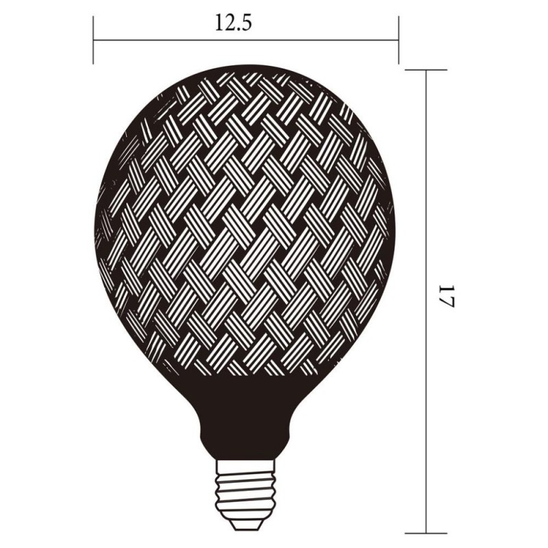 Searchlight-82230BK - Searchlight - E27 Dimmable Black Pattern Globe Bulb 4W - 100 lm