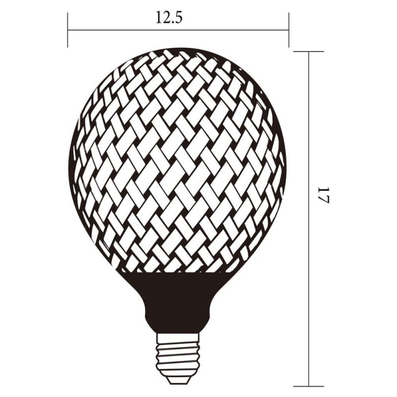 Searchlight-82240BK - Searchlight - E27 Dimmable Black Pattern Globe Bulb 4W - 180 lm