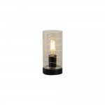 Broughton - Black Table Lamp with Amber Glass