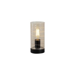 Broughton - Black Table Lamp with Amber Glass