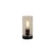 Searchlight-82329AM - Broughton - Black Table Lamp with Amber Glass