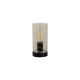 Searchlight-82329AM - Broughton - Black Table Lamp with Amber Glass