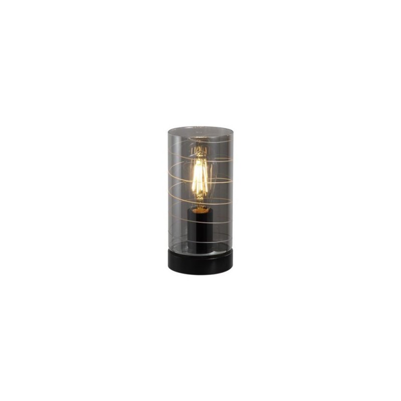 Searchlight-82329SM - Broughton - Black Table Lamp with Smoked Glass