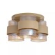 Searchlight-82345-3SA - Royal - Sand 3 Light Semi Flush with Amber Ribbed Glass