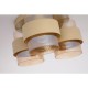 Searchlight-82345-3SA - Royal - Sand 3 Light Semi Flush with Amber Ribbed Glass