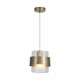 Searchlight-82431-1AB - Royal - Antique Brass Pendant with Clear Ribbed Glass
