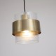 Searchlight-82431-1AB - Royal - Antique Brass Pendant with Clear Ribbed Glass