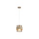 Searchlight-82431-1SA - Royal - Sand Pendant with Amber Ribbed Glass