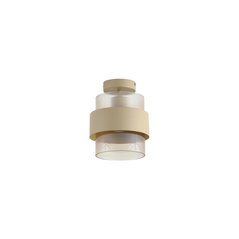 Searchlight-82431-1SA - Royal - Sand Pendant with Amber Ribbed Glass