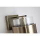 Searchlight-82431AB - Royal - Antique Brass Wall Lamp with Clear Ribbed Glass