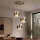 Searchlight-82433-3AB - Royal - Antique Brass 3 Light Cluster Pendant with Clear Ribbed Glass