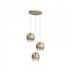Royal - Sand 3 Light Cluster Pendant with Amber Ribbed Glass Royal - Sand 3 Light Cluster Pendant with Amber Ribbed Glass