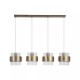 Searchlight-82434-4AB - Royal - Antique Brass 4 Light over island Fitting with Clear Ribbed Glass