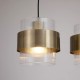 Searchlight-82434-4AB - Royal - Antique Brass 4 Light over island Fitting with Clear Ribbed Glass