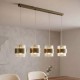 Searchlight-82434-4AB - Royal - Antique Brass 4 Light over island Fitting with Clear Ribbed Glass