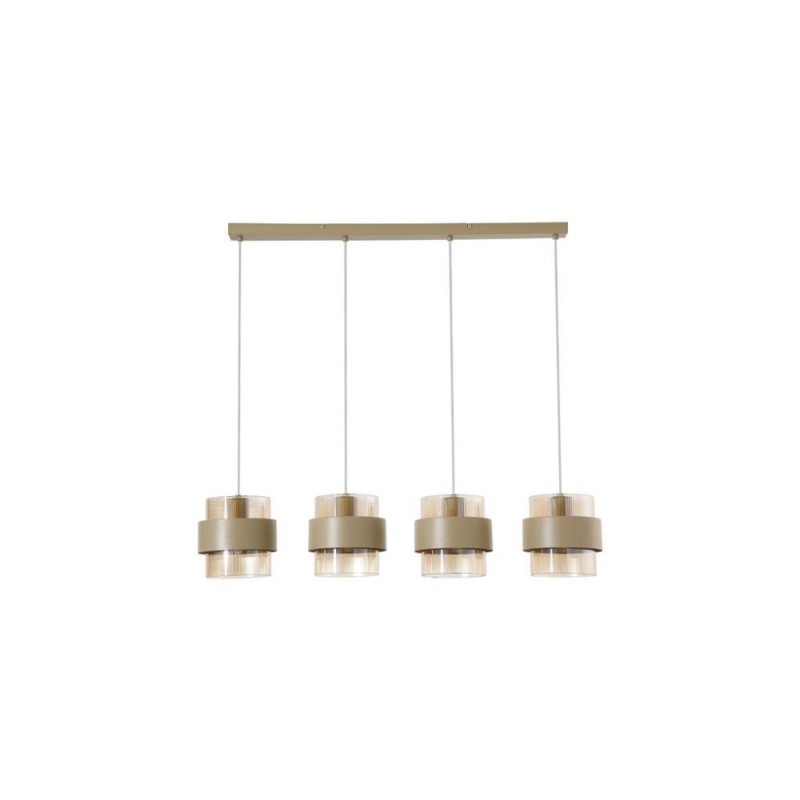 Searchlight-82434-4SA - Royal - Sand 4 Light over island Fitting with Amber Ribbed Glass