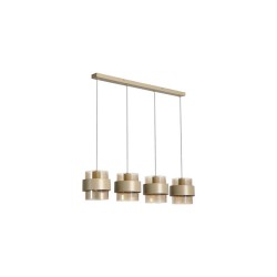 Royal - Sand 4 Light over island Fitting with Amber Ribbed Glass