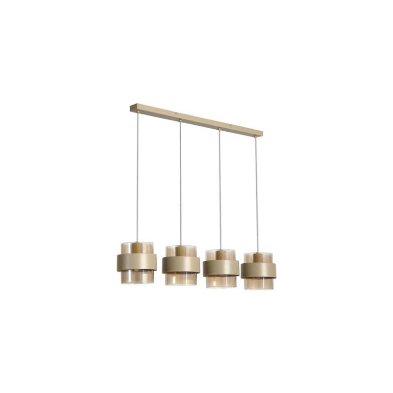 Searchlight-82434-4SA - Royal - Sand 4 Light over island Fitting with Amber Ribbed Glass